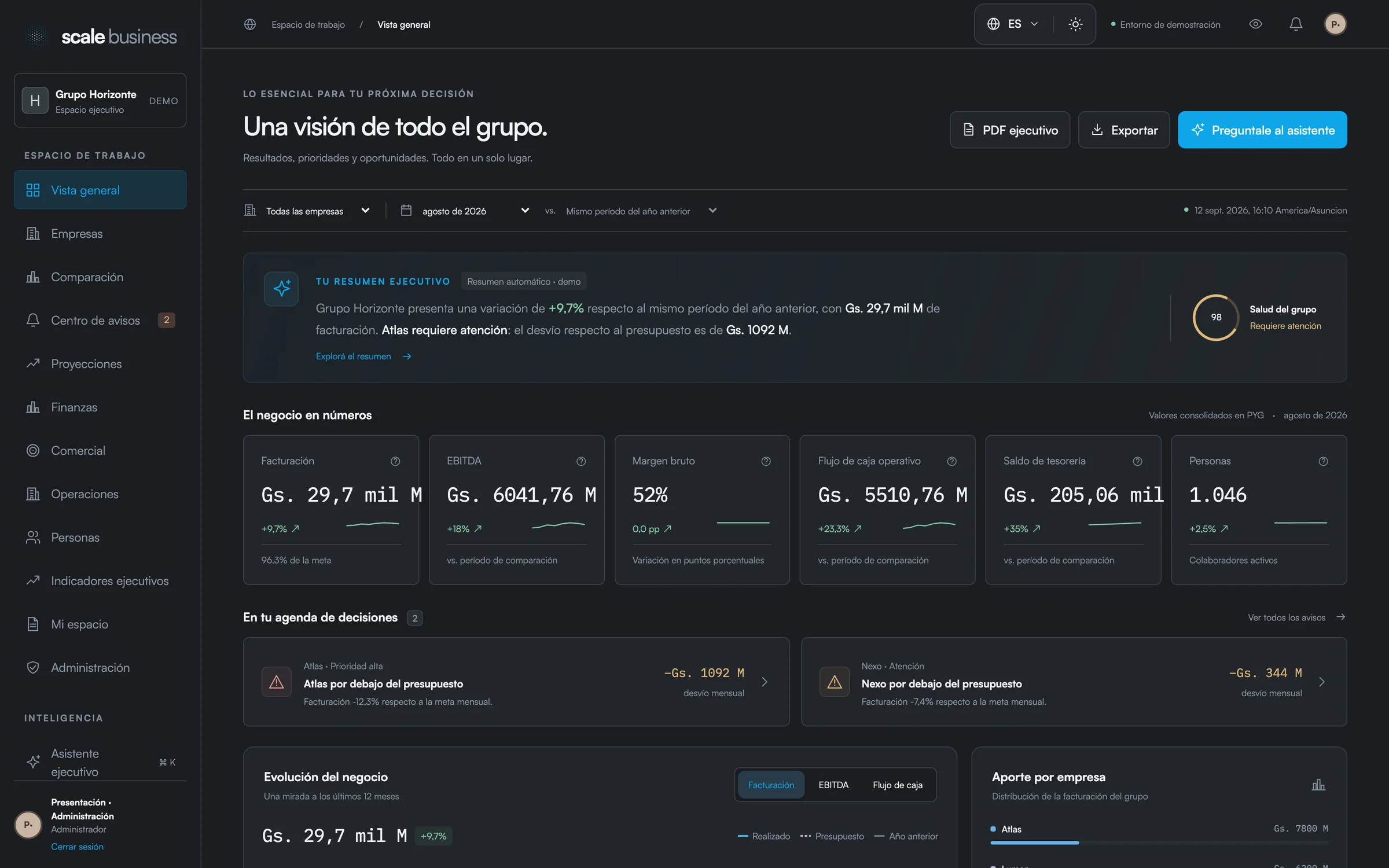 Scale Business — captura de pantalla